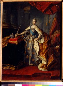 ロシアの女帝エカテリーナ 2 世 (1729-1796) の肖像画。 Alexei Petrovich Antropov (1716-1795) による絵画、toileswedish に油彩