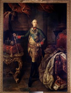 Porträtt till fots av Peter III (1728-1762) Målning av Aleksei Antropov (1716-1795) 1700-talet. St. Petersburg. Eremitagemuseet