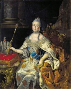 Porträtt av kejsarinnan Katarina II 1729-1796, 1766.