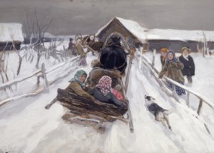 Slädetur under karnevalsäsongen. 1910