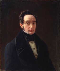 Porträtt av författaren Ivan Panayev (1812-1862) - Målning av Alexei Vasilyevich Tyranov (1808-1859), olja på duk, rysk konst