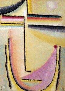 abstrakt huvud; Abstrakt huvud, 1928 av Alexej von Jawlensky