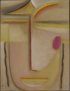 Abstrakt huvud: guld och rosa, 1931 (olja på kartong)
