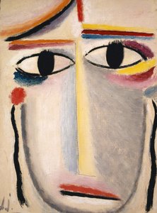 Kvinnligt huvud, 1919-20 (olja på kartong) av Alexej von Jawlensky