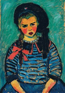 Flicka med en röd rosett; Flicka med ett rött band, 1911 av Alexej von Jawlensky