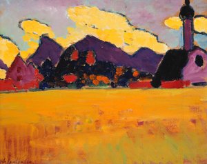 Landskap nära Murnau; Landskap nära Murnau, c.1910 av Alexej von Jawlensky