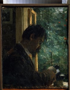 ""Gravören Vasiliy Mate (Mathe) (1856-1917) på jobbet"" Målning av Alexei von Javlensky (Alexi von Jawlensky, Alexej von Javlenski) (1864-1941) 1892 Statens ryska museum Sankt Petersburg av Alexej von Jawlensky