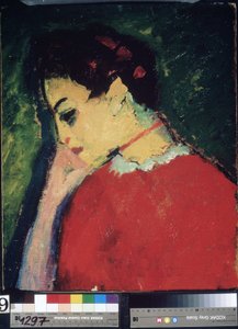 "Porträtt av en kvinna" målning av Alexei von Javlensky (Alexi von Jawlensky, Alexej von Javlenski) (1864-1941) 1909 State Uzbekistan Art Museum, Tasjkent av Alexej von Jawlensky