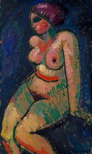 Sittande kvinnlig nakenstudie av Alexej von Jawlensky