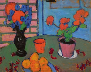 Stilleben med blommor och apelsiner av Alexej von Jawlensky