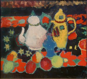 Stilleben med en gul och vit kanna av Alexej von Jawlensky