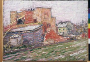 ""Utsikt över en gata"" Målning av Alexei von Javlensky (Alexej von Jawlensky) (1864-1941) 1905 Regionala M. Vrubel Art Museum, Omsk av Alexej von Jawlensky