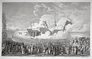 Invigning av ryttarstatyn av Peter den store på Senatstorget St. Petersburg 1782, tidigt 1 av Alexey Kupriyanovich Melnikov