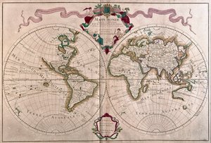 Världen, av A.H. Jaillot i "Atlas Français" - Paris