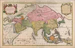 1692 års karta över Asien av Hubert Jaillot