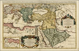 1692 års karta över det turkiska riket i Europa, Asien och Afrika av Hubert Jaillot