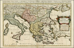 1692 års karta över det turkiska riket i Europa av Hubert Jaillot
