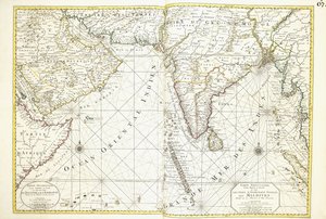 Karta över Afrika, Arabien och Indien