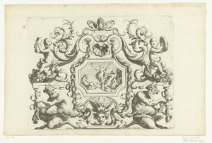 Achthoekig paneel sätter Orpheus i Eurydike Nya mönster för prydnader av paneler, paneler, vagnar etc. (serietitel) av Alexis Loir (I)