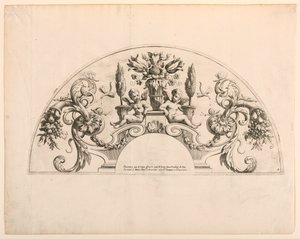 Fläktblad, femte och sjätte plåten i setet, "Divers Desseins de grands Eventtails, Encrans, et autres Ornamens, invented et engraved par Nicolas Loire" av Alexis Loir