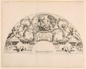Fläktblad, tredje och fjärde plåten i setet, "Divers Desseins de grands Fans, Encrans, et autres Ornamens, invented et engraved par Nicolas Loire" av Alexis Loir