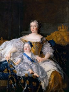 Marie Leszczynska med Louis, Dauphin av Frankrike