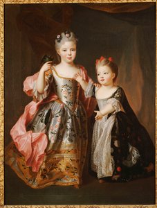 Porträtt av två unga flickor, sägs vara Adelaide och Victoire, döttrar till Ludvig XV