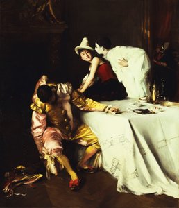 Pierrot, Columbine och Punchinello; Pierrot, Columbine och Polichinelle av Alexis Vollon