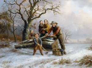 Att hugga ved, 1865 (par 98605)