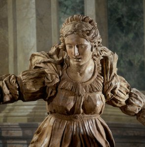 Maria Magdalena, detalj av Kristi klagan, i kapellet av den välsignade Aldrovandi (terrakotta) av Alfonso Lombardi