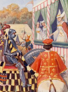 Merrie England: Skönhetens drottning (färglitografi)