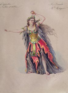 Kostymdesign för disharmoni i baletten "Coppelia" av Leo Delibes (1836-91)