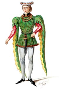 Halévy - La magicienne - kostymmodeller av Alfred Albert - 02. Seigneur, manskör (retuscherad) av Alfred Albert