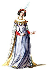 Halévy - La magicienne - kostymmodeller av Alfred Albert - 07. Dame de cour (retuscherad) av Alfred Albert