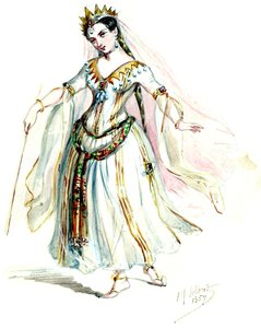 Halévy - La magicienne - kostymmodeller av Alfred Albert - 10. älvor, damkör (retuscherad) av Alfred Albert