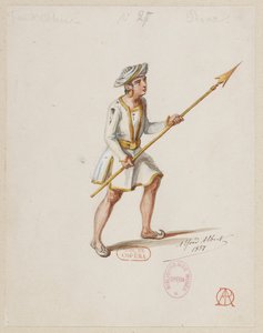 Halévy - La magicienne - kostymmodeller av Alfred Albert - 27. Schackparti, bönder (saracener) av Alfred Albert