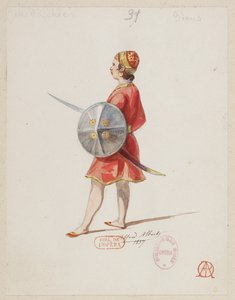 Halévy - La magicienne - kostymmodeller av Alfred Albert - 31. Schackparti, bönder (saracener)