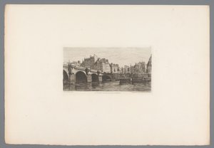 Utsikt över Pont Neuf Le Pont Neuf (titel på objekt) Franska etsningar från 1874 (serietitel) L