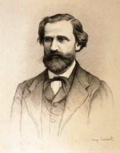 Porträtt av Giuseppe Fortunino Francesco Verdi (etsning) av Alfred Cadart