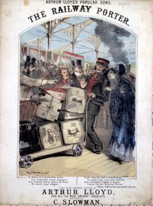 The Railway Porter, omslag till noten till en populär viktoriansk sång av C. Plowman, 1870