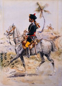 Beriden trumpetare, 34:e prins Albert Victors egen Poona-häst, cirka 1908