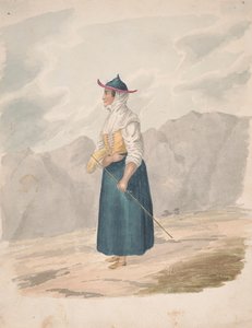 Bondekvinna med personal, La Palma av Alfred Diston