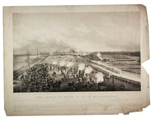 Slaget om Stone River eller Murfreesboro, 1863 av Alfred E. Mathews