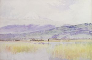 Fuji-San, ca 1889 (akvarell på papper) av Alfred East