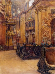 Interiören av Peterskirche i Wien av Alfred Edler von Pflügl