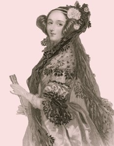 Porträtt av Augusta Ada King (1815-1852), grevinnan av Lovelace (gravyr). av Alfred Edward Chalon