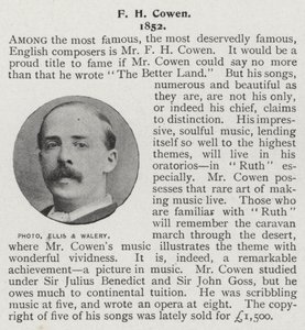 Frederic Hymen Cowen, brittisk pianist, dirigent och kompositör (s/v foto)