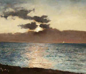 Seascape, Le Tréport, ca 1880-89 (olja på panel) av Alfred Emile Stevens
