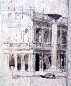 En byggnad i Venedig, nära Markuskyrkan, 1800-talet av Alfred Emile Stevens