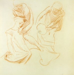 Figurstudier, ca 1845 (rödkrita på papper) (se 366414 för recto)